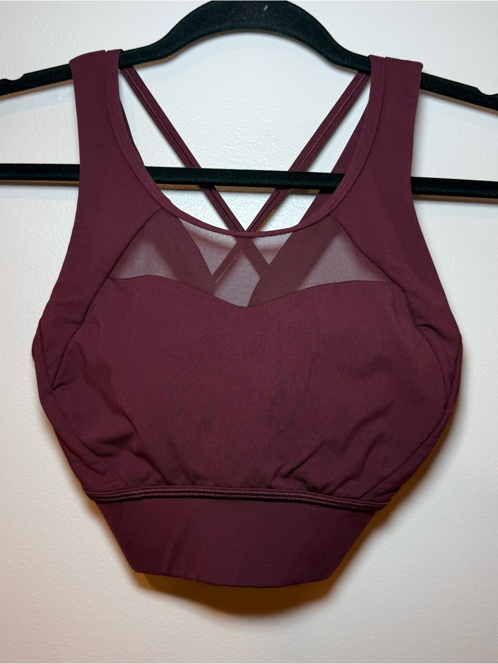 Lululemon Breathe It In Bra Garnet Deep Maroon Mesh Crossback Size 6